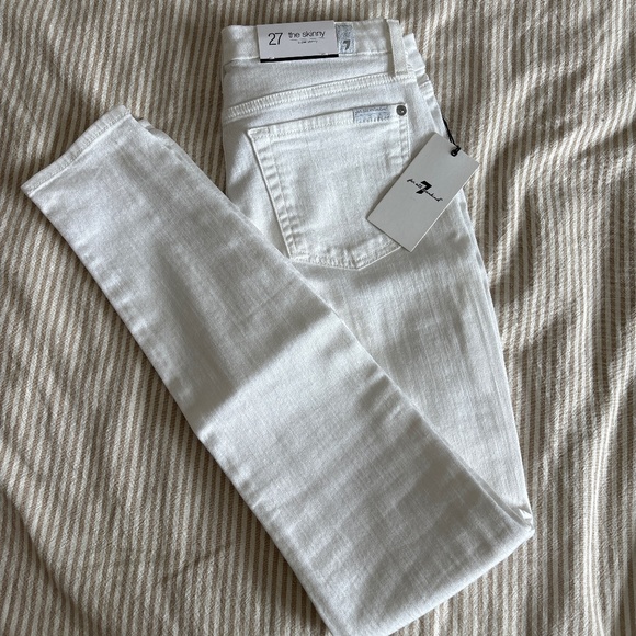 NWT 7 For All Mankind super skinny white jeans - Picture 1 of 4